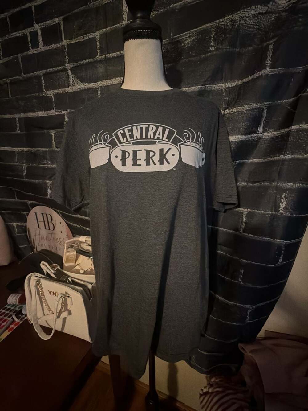 Ripple Junction Friends Central Perk Coffee Shop Logo Gray T-Shirt Medium